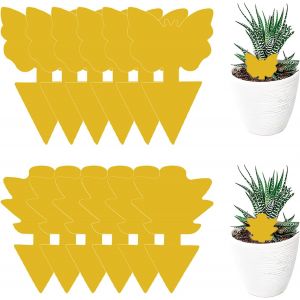 Pièges à Insectes (12 Pieces),Autocollants Colle Double-Face Étanche Mouche,Les Mouches des Feuilles et la vermine,Colle Double sans Insecticide,Jaune,Papillon + Catégorie multiviandes - Neuf
