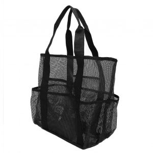 Sac de plage portable en maille pour shampoing, jouets pour enfants, rangement pour piscine, salle de bain - Neuf