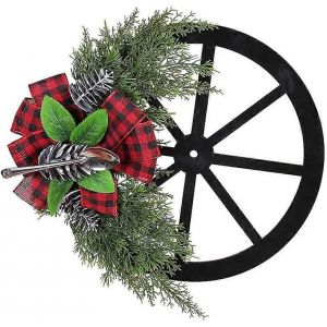 D&eacute;coration de porte de guirlande de No&euml;l D&eacute;coration de couronne artificielle suspendue Porte de No&euml;l D&eacute;coration de couronne de No&euml;l - Neuf