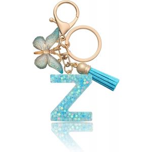 KAL-Porte-Clés Lettre Porte-Clés Fille Lettre Initiale Porte-Clés Pour Femmes Femmes, Bleu - Neuf