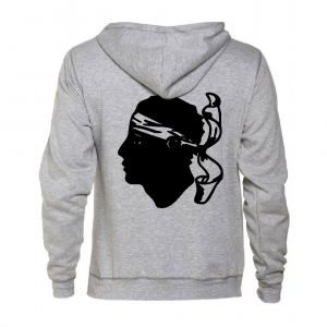 Sweat-Shirt Zipp&eacute; &Agrave; Capuche Logo Corse - Neuf