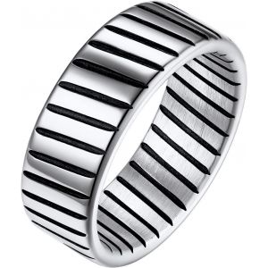 Kahfl-Bague Femme Gros Bandes Croisés Chaine Sergé Argenté-Chaine 62 Bague Homme Acier Inoxydable Pneu Couple Anneau Garcon Epais Bijoux Cadeau Maman Fetes Des Mères Pères Noël Mariage - Neuf