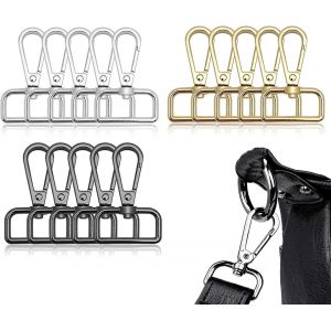 jum-Lot De 16 Métal Pivotant Fermoirs,Mousqueton Sac A Main,Mousqueton En Métal Avec Anneau En D,Porte-Clés Rotatif Pour Cordon,Bijoux,Sacs À Main,Couture Et Artisanat - Neuf