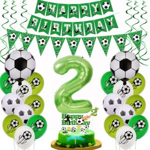 Ballon De Foot 2 Ans Anniversaire Vert Football 2 Décoration Anniversaire 2 Ans Déco Gâteau Football 2 Ballon De Football 2. Décoration Anniversaire Foot 2 Ans Déco Anniversaire 2 Ans Garçon - Neuf