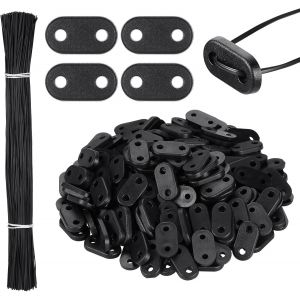 Ulteronixshop-200 Sets Kit de Fixation de Cl&ocirc;ture Brise-Vue de Confidentialit&eacute; en PVC R&eacute;sistant aux Intemp&eacute;ries 200 Clips de Montage 200 Attaches de C&acirc;ble de Fil de Plaque de Montage pour Jardin Balc - Neuf
