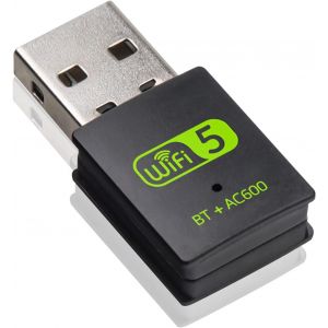 VornixorSarlshop-Bluetooth Cl&eacute; WiFi USB pour PC, AC600 Mbps Adaptateurs Bluetooth 4,2, Dongle 2,4 GHz/5,8 GHz Carte pour Portable PC Windows 11/10/8/8,1/7/XP, Mac 10.9-10,15 - Neuf