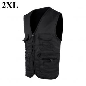 Gilet De Peche Et De Chasse Pour Homme, Confortable, Multi-Poches (Noir, Taille 2xl) - Neuf