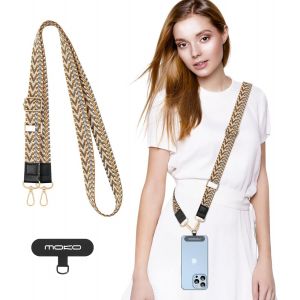Kal-Universal Phone Lanyard, Chaîne De Téléphone Portable Tressée Sangle À Bandoulière Antivol Détachable Femmes Lanières De Téléphone Portable Autour Du Cou Avec Patchs Pour Iphone, Kaki - Neuf