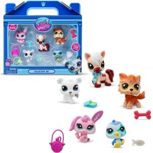 ERYI-- Collector Set Thème Montagne Hiver 5 Animaux Et Accessoires - Licence Officielle Pet Shop - Coffret Jouet Mini Figurines Animaux Mignons - Jouet Enfant 4 Ans Et + Bf00573 - Neuf