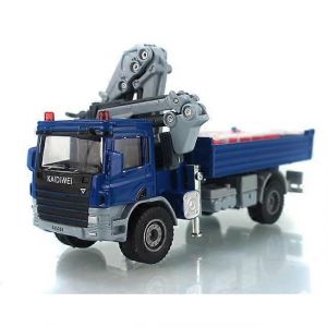Alloy 1:50 truck-mounted crane transport truck model,high simulation crane engineering truck,children's toys-Bleu - Neuf