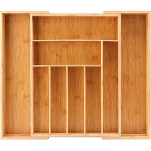 Mevronisshop-Range Couverts, Rangement Cuisinep En Bambou,Bo&icirc;te &Agrave; Couverts Organisateur De Bo&icirc;te &Agrave; Tiroir, Avec 7 &Agrave; 9 Tiroirs R&eacute;glables - Neuf