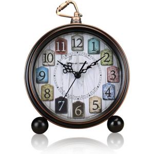 ALEENFOON 5 Pouces Silencieux Métal Réveil Matin, Rétro Réveil Alarme Sonore, électroniques Mecanique Alarme Réveil à Pile de Voyage Horloges Pendulettes de Bureau - Neuf