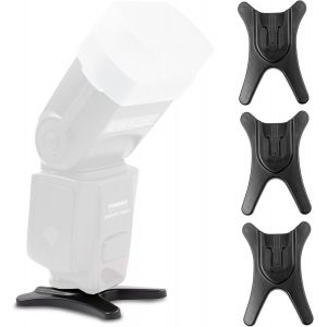 3 x Flash Mount with Tripod Universal Integrated 1/4 Inch for Flash Shoe According to Standard e.g. Compatible with Nikon Canon Olympus Panasonic Pentax Sigma Metz - Neuf