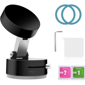 &reg; Support T&eacute;l&eacute;phone Voiture Magn&eacute;tique Ventouse, Porte Telephone Voiture R&eacute;glable pour Voiture/Miroir, Aimant Puissant, Noir - Neuf