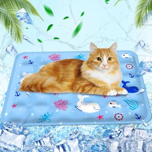 Tapis Rafraichissant Pour Chien Chat,Injection D'eau Tapis Refroidissement Chien Matelas Refrigerant Pour Chien,40×50 Cm,M,Monde Sous-Marin - Neuf
