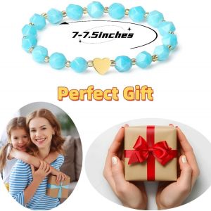 Bracelet En Pierre Naturelle 8mm Cristaux Design C?Ur Extensible Bracelet En Pierres Pr&eacute;cieuses Facett&eacute;es Semi-Pr&eacute;cieuses Perles Dor&eacute;es 18k Bijoux Pour Femme[Bra9202577] - Neuf