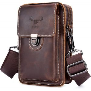 SJZG-Sac Banane Randonnee Pour Homme Sac Banane En Cuir Sacoche Banane Homme Sacoche Ceinture Pochette Telephone Portable Avec Passant De Ceinture, Marron, Small, Vintage, Marron, Small, Vintage - Neuf