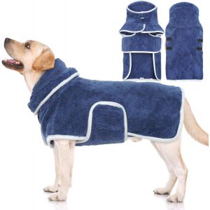 Jgd-Peignoir Chien Super Absorbant, Serviette S&eacute;chage Rapide Pour Moyen Chien, Microfibre Pour S&eacute;chage Apr&egrave;s Baignade, Bain Ou La Pluie - M - Neuf