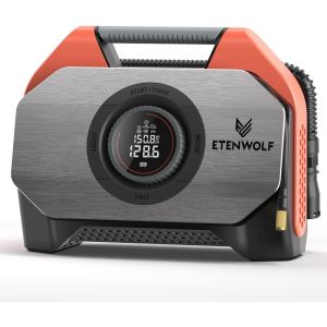 S6 Compresseur à Air Portatif, 19200mAh Pompe à Air Électrique 11,03 Bar/160PSI Pompe a Velo Electrique, Numérique 7 Modes Gonfleur Pneus Voiture Rechargeable pour Vélo, Moto, Scoote, Balle - Neuf