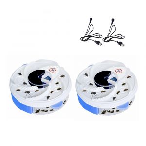 Lot de 2 pi&egrave;ges &agrave; mouches &eacute;lectriques pour int&eacute;rieur, rechargeables par USB, attrape-insectes automatique, s&ucirc;rs et r&eacute;utilisables - Neuf