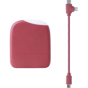 KAL-- Ice-Powerbank - Batterie Externe 5000 Mah Avec Lumi&egrave;re Tactile Int&eacute;gr&eacute;e Adapt&eacute;e &Agrave; Tous Les Smartphone Iphone,Samsung,Huawei,Xiaomi,Lg,Tablette En Plastique Recycl&eacute; Certifi&eacute; Grs - Rouge - Neuf