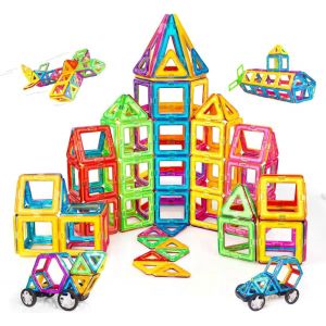 KALWL-Jeux De Aimantés Construction Magnetiques 120 Pcs,Jouet Pour Fille Garcon Enfants 3 4 5 6 7 Ans Petits Cadeaux Anniversaire Jeux De Societes Educatif Puzzle 3 Ans+ - Neuf