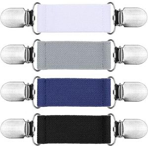 Kjdal-4 Pièces Sweater Clips Élastique,Écharpe Cardigan,Fixation Antidérapante,Métalliques,Attache,Cinch Clip,Peut Être Utilisé Pour Les Draps De Lit,Les Coussins De Canapé,À Gants - Neuf