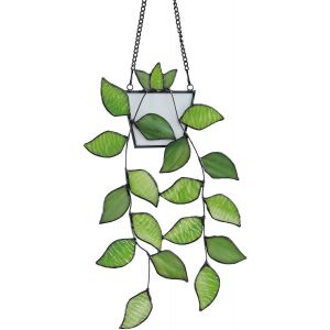 Mevronisshop-Attrape Soleil,Ornement De Fen&ecirc;tre Suspendu,Green Flower Basket &Agrave; Suspendre Attrape-Lumi&egrave;re,Pour D&eacute;coration De Fen&ecirc;tre,D&eacute;coration De Jardin. - Neuf
