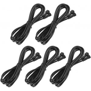 Kal-2 Pin Câble Rallonge Pour Blanc Chaud Spots Encastrable Exterieur, 3m 2pin Câble Pour Spots Led Encastrables Blanc Chaud,Etanche Ip67 Avec Connecteurs Mâles Et Femelles - 5 Pack - Neuf