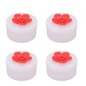 4pcs Hummingbird Feeder Fleur En Forme De Main Mangeoire À Oiseaux Sauvage Outil D'alimentation Pour Jardin Extérieur Cour Rouge - Neuf