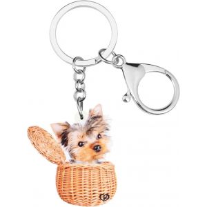Kal-Acrylique Cute Porte Clef Bouledogue Français Chien Mignon Bijoux Porte Clé Beagle Idee Yorkshire Cadeau Femmes Filles Décoration - Neuf