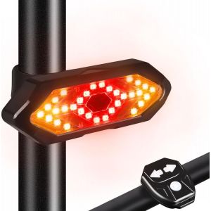 Meimie-Lumiere Velo Avant Et Arriere Avec Clignotant,180 Lumens Ultra Brillant Feu Arrière De Vélo Télécommandé Sans Fil,Rechargeable Par Usb À 5 Modes Led Étanche Lumiere Velo Pour Cyclysme Vtt - Neuf