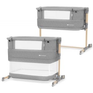 Kinderkraft Neste Grow Lit Bébé Cododo 3 En 1, Avec Matelas, Réglage De La Hauteur, Facile Adapter Au Lit Du Parent, De La Naissance Jusqu'à 2 Ans, Pieds Réglables, Sac Inclus, Gris Clair - Neuf