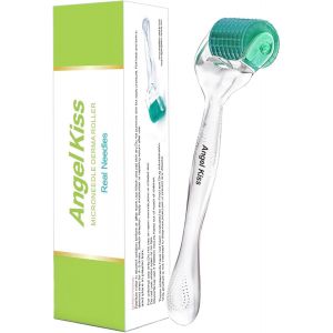 Kalanka-Derma Roller Titane 0,3 Mm Aiguille R&eacute;elle - 192 Aiguilles Individuelles - Rouleau De Microneedling Pour Visage, Corps, Barbe, Cuir Chevelu Et Soins De La Peau - Neuf