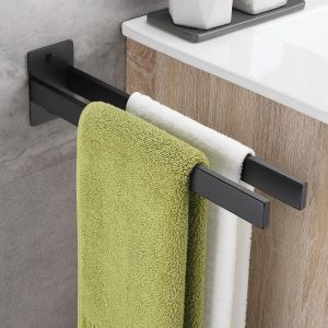 Eryi-Porte Serviette Salle De Bain,Porte Serviette Mural,Rod À Double Tige 304 Support De Serviette En Acier Inoxydable 40 Cm, Deux Options D'installation Pour La Salle De Bain, La Chambre, La Cuisin - Neuf