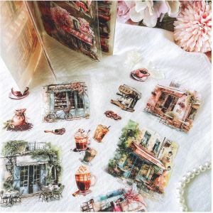 Scrapbooking Autocollants Pour Scrapbooking Accessoires Stickers Pet Clear Sticker Book 18 Feuilles Bullet Journaling Autocollants Décoratifs Pour Album Diy (Café) - Neuf