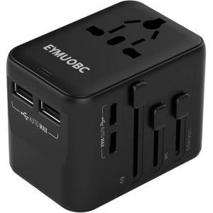 JGD-Adaptateur Prise Universelle Adaptateur Voyage avec 2 USB et 2 USB C, Adaptateur Universel de Voyage France vers Anglaise USA Japon Angleterre Italie Australie Tha&iuml;lande Canada - Neuf