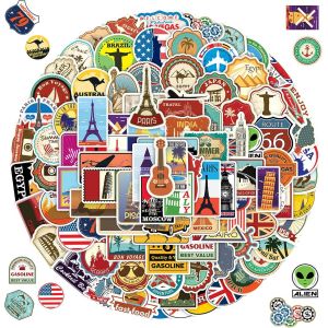 Lot De 100 Autocollants De Ville De Voyage, Voyage Autocollants, Autocollants Voyage Cartes Sticker, Rétro Voyage Stickers, Pour Bagages, Skateboard, Guitare, Ordinateur Portable, Valises - Neuf