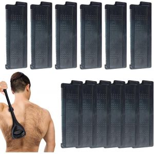 Letnerny-12 Pièces Rasoir Dos Homme Lame De Rasoir Rechange, Lames De Rasoirs Rechange Pour Bakblade 2.0, 3.0 Et 2.0 Elite, Nettoyage, Ra Humide Ou Sec Rasoir, Dos Corps Ra (B) - Neuf