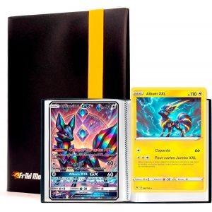 Mdy-Album De Cartes À Collectionner Jumbo Xxl, Album Avec Capacité De 60 Cartes Promo Gx Véritables, Vmax, V Ou Ex, 30 Pages Pour Cartes Jumbo, Album Avec Pochettes Taille 21,1x14,5cm (Noir) - Neuf