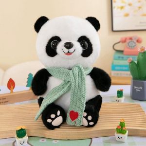 (Vert) Poup&eacute;e Panda De 9,8 Pouces Avec &Eacute;charpe En Forme De Coeur, Jouet Animal En Peluche Douce, D&eacute;coration De Saint-Valentin, Cadeau D'anniversaire - Neuf