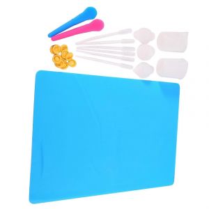 Kit De Gobelets M&eacute;langeurs En R&eacute;sine Avec Tasses &Agrave; Mesurer En Silicone De 100 Ml,Cuill&egrave;res,Pipettes Compte-Gouttes,Doigts,S - Neuf