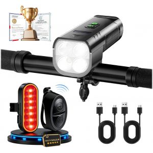 Subzonal-100% Super Lumiere Velo Avant Et Arriere: Nouvelle Version 130% Plus Lumineuse 4400mah Lampe Velo 3+8 Modes &Eacute;clairage & Ipx6 &Eacute;tanche, Lumiere Velo Pour Camping Randonn&eacute;e R&eacute;paration Voiture - Neuf