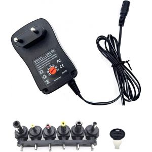 JGD-3 V 4,5 V 5 V 6 V 7,5 V 9 V 12 V Tension de sortie r&eacute;glable 30 W Adaptateur CA avec 6 embouts adaptateur Chargeur universel avec port USB pour appareils &eacute;lectroniques m&eacute;nagers - Neuf