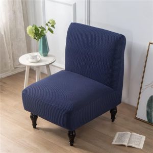 Eryi-Extensible Jacquard Housses De Chaise Sans Accoudoirs, Housse De Fauteuil Pour Accent Sans Bras De Grande Taille Protege De Meubles Amovible Lavable Pour Salon Chambre Hôtel (Bleu Marine) - Neuf