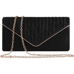Pochettes et Clutches Femmes,Pochette Enveloppe avec Cristal Brillant,Sacs de Soir&eacute;e &Eacute;l&eacute;gante,Sac &agrave; Main Bandouli&egrave;re avec Amovible Cha&icirc;ne,Caba Sacoche pour F&ecirc;tes Mariage Ceremonie - Neuf