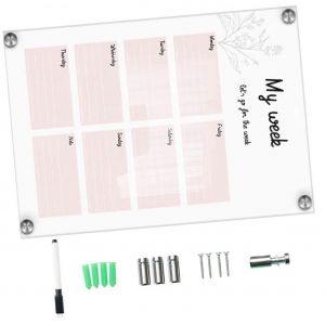 Tableau memo elegant en acrylique effa&ccedil;able, a suspendre au mur, pour la maison ou le bureau. Ref. : 1266 - Neuf