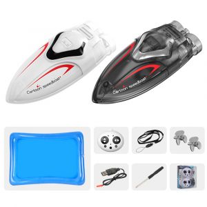 Bateau Radiocommand&eacute; C166 Mini &Agrave; Grande Vitesse Avec Lumi&egrave;re Led. Jouet Aquatique D'&eacute;t&eacute; Avec Piscine Gonflable.-G&eacute;n&eacute;rique - Neuf