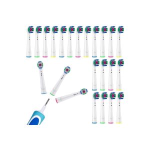 20 T&ecirc;tes De Brosse De Rechange Pour Brosse &Agrave; Dents &Eacute;lectrique Oral-B D100 - Style 1 - Neuf