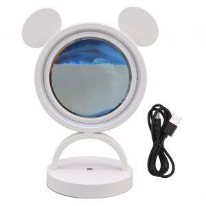 Hjlian Lampe De Table Decorative A Sable Mouvant, Intensite Variable, Anti-Stress, Ideale Pour Un Mariage, Un Bureau, Un Salon, Blanche - Neuf